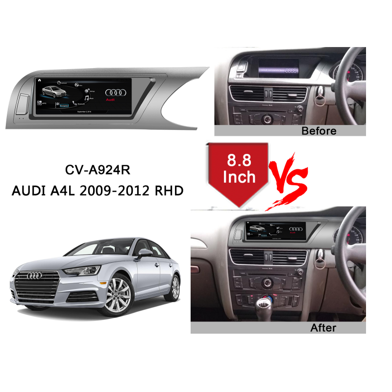 Android Car Radio Multimedia Player for AUDI A4L 2009-2012 RHD GPS Navigation Video CarPlay Touch Screen Stereo