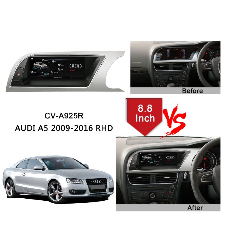 8.8 Inch Android Car DVD Radio For AUDI A5 2009-2016 RHD Multimedia Video Player HD GPS Navigation Carplay WIFI 4G LTE