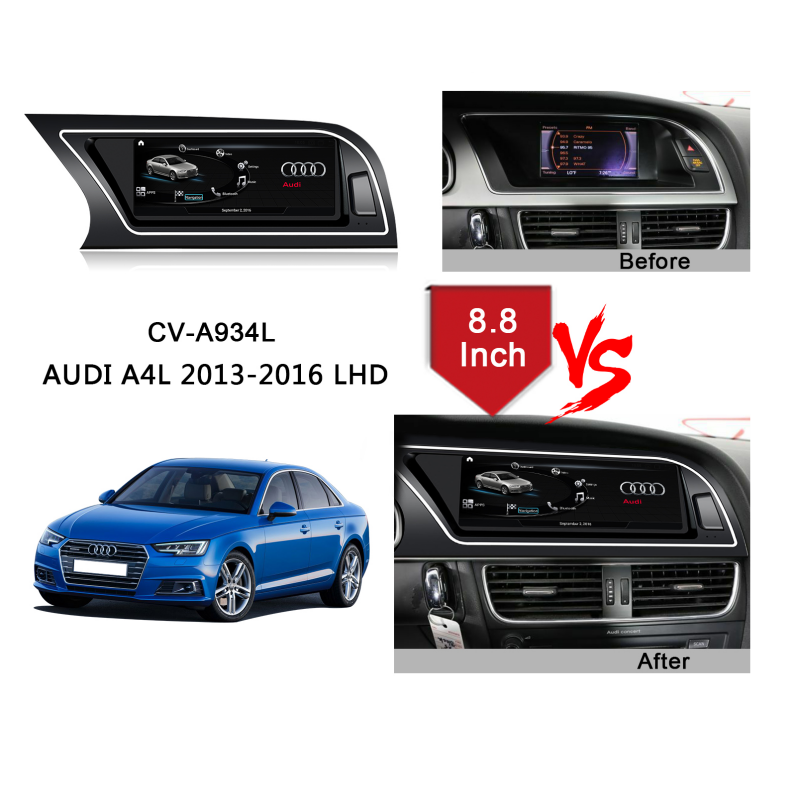 Android Car Multimedia Player 8.8 Inch For AUDI A4L 2013-2016 LHD Auto Monitors Stereo Radio Carplay Touch Screen GPS Navigation