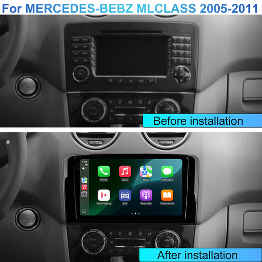 9 Inch HD Screen Car Navigation Radio for MERCEDES-BEBZ ML CLASS 2005-2011, Android 15 Car Stereo with Carplay Android Auto in Dash GPS Bluetooth WIFI FM Steering Wheel Controls