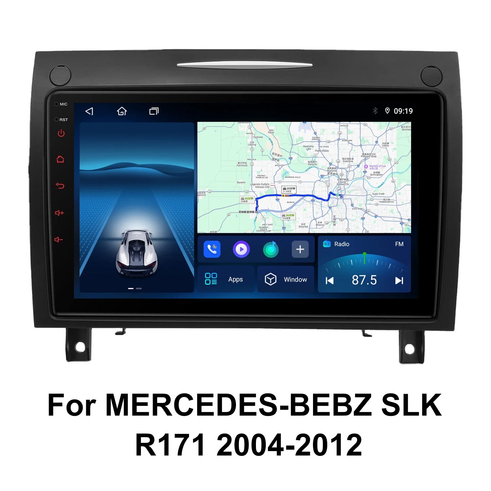 Android 15 Car Stereo For MERCEDES-BEBZ SLK R171 2004-2012 with 9 inch Car Radio Multimedia Player GPS Navigation