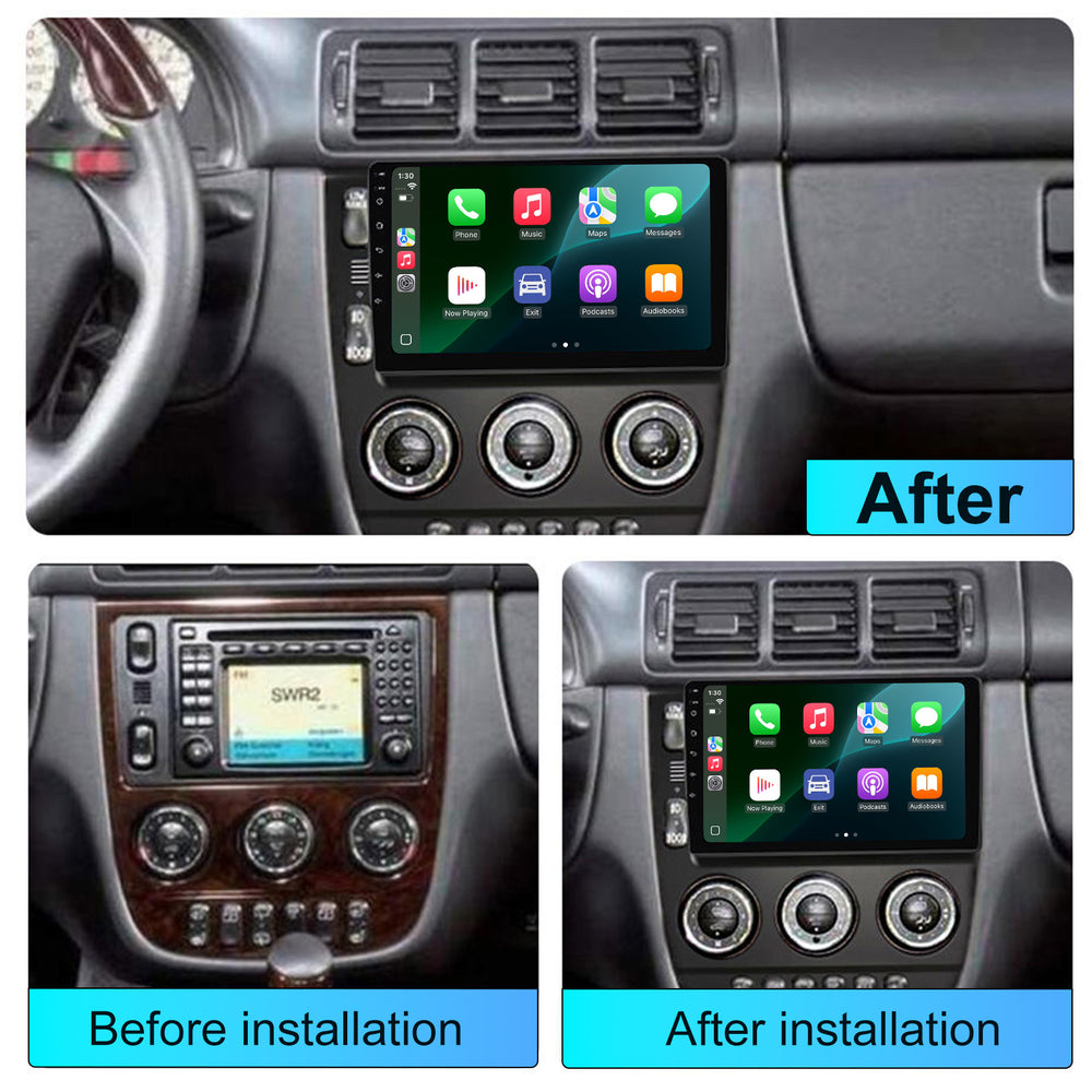 9 Inch HD IPS Screen Android Car Stereo Radio for MERCEDES-BEBZ W163 ML320 ML350 ML400 ML430 ML500 ML55 AMG 1998-2005 GPS Navigation Multimedia Player Wireless CarPlay Android Auto