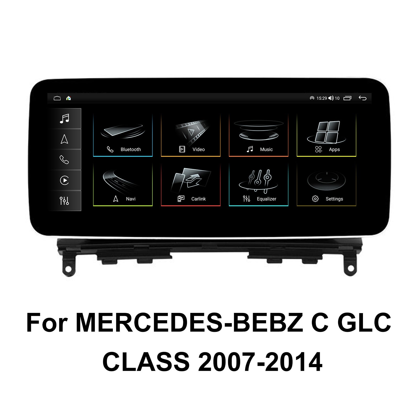 10.25 inch Android 15 Monitor Touch Screen  Car GPS Naviagaiton Upgrade Stereo for MERCEDES-BEBZ C GLC CLASS 2007-2014 Dashaboard Radio