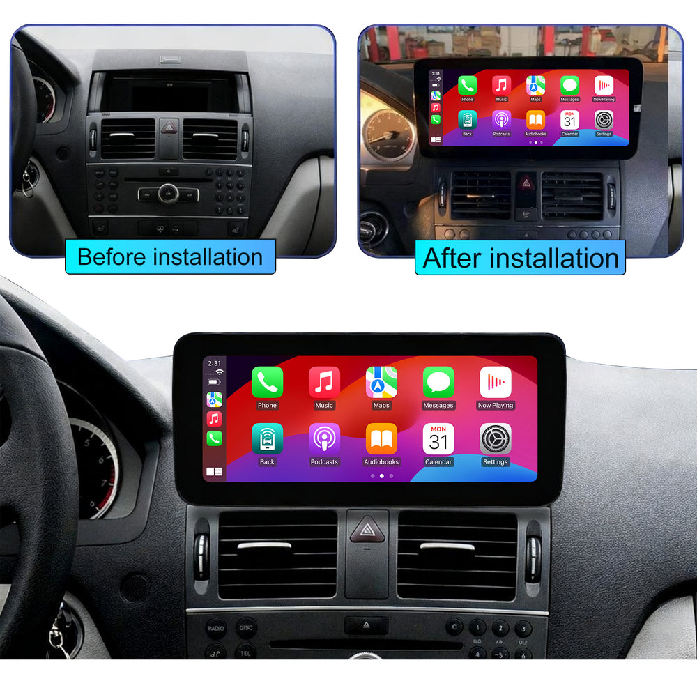10.25 inch Android 15 Monitor Touch Screen  Car GPS Naviagaiton Upgrade Stereo for MERCEDES-BEBZ C GLC CLASS 2007-2014 Dashaboard Radio