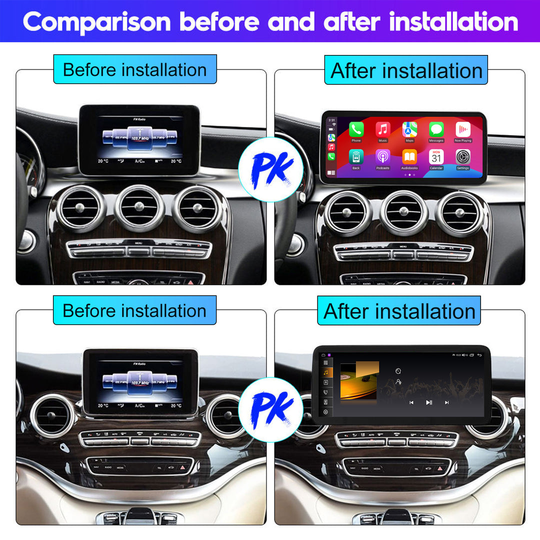 12.3 Inch Touch Screen for MERCEDES-BEBZ C GLC CLASS 2011-2015, Android 15 Car Stereo with Carplay Android Auto in Dash GPS Navigation Bluetooth WIFI FM Backup Camera