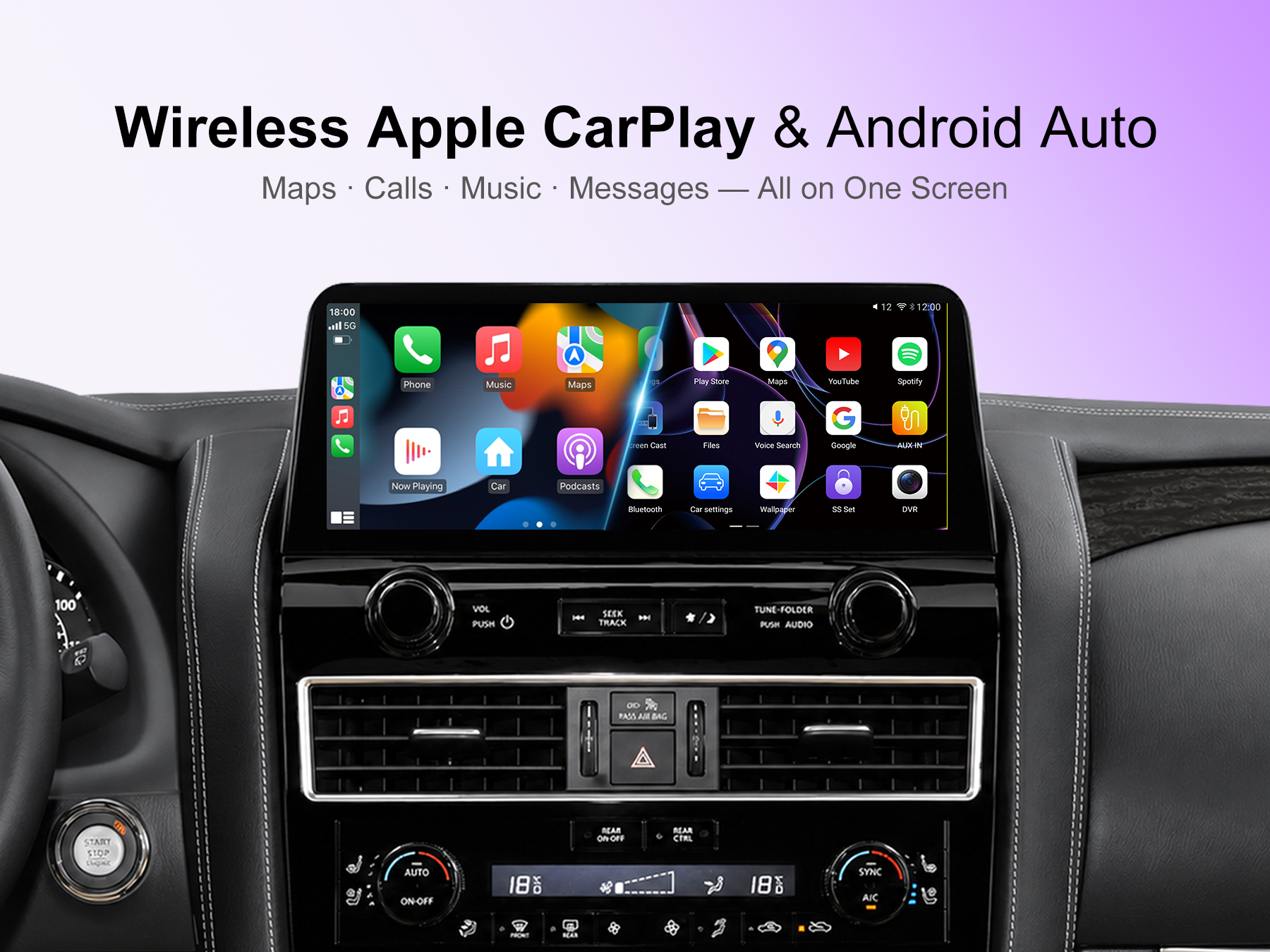 12.3" OEM 2022-Style Android 14 Car Stereo for Infiniti QX80 / Nissan Armada 2010-2021, Wireless CarPlay Android Auto, Qualcomm 8-Core, 8GB+128GB, 4G LTE GPS, DSP DTS, RCA HDMI, Plug & Play