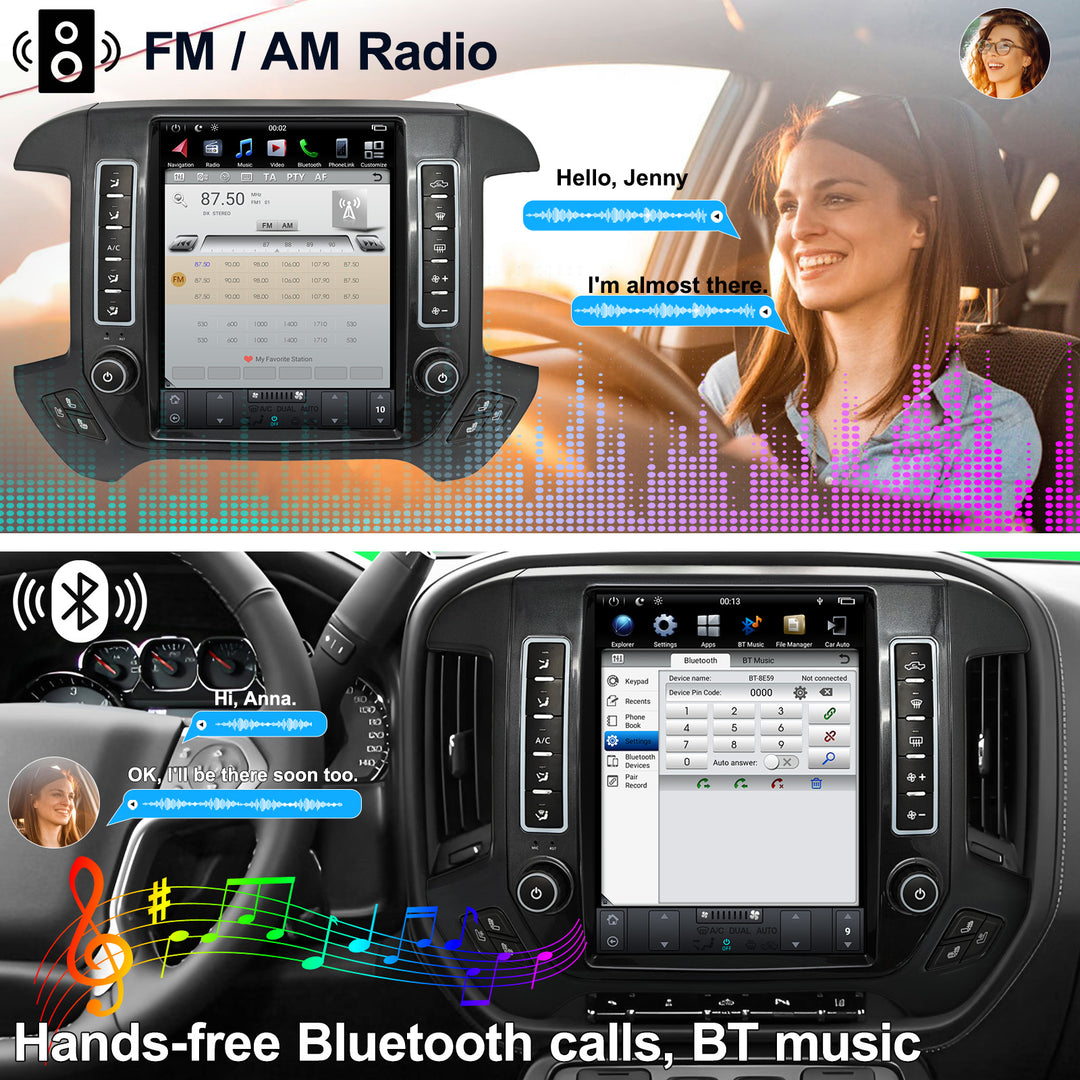 Car Stereo Radio for GMC Sierra VIA Vtrux Truck 2014- / Chevrolet Silverado LD 2014- high level