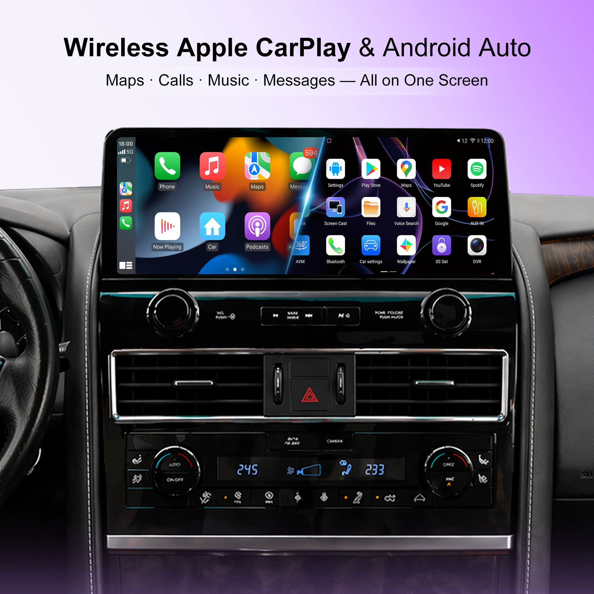 12.3" OEM 2022-Style Android Car Stereo for Infiniti QX80 / Nissan Armada 2010-2021, Wireless Apple CarPlay Android Auto, DSP DTS Audio, Qualcomm 8-Core, 8GB+128GB, 4G LTE GPS, RCA HDMI, Plug & Play