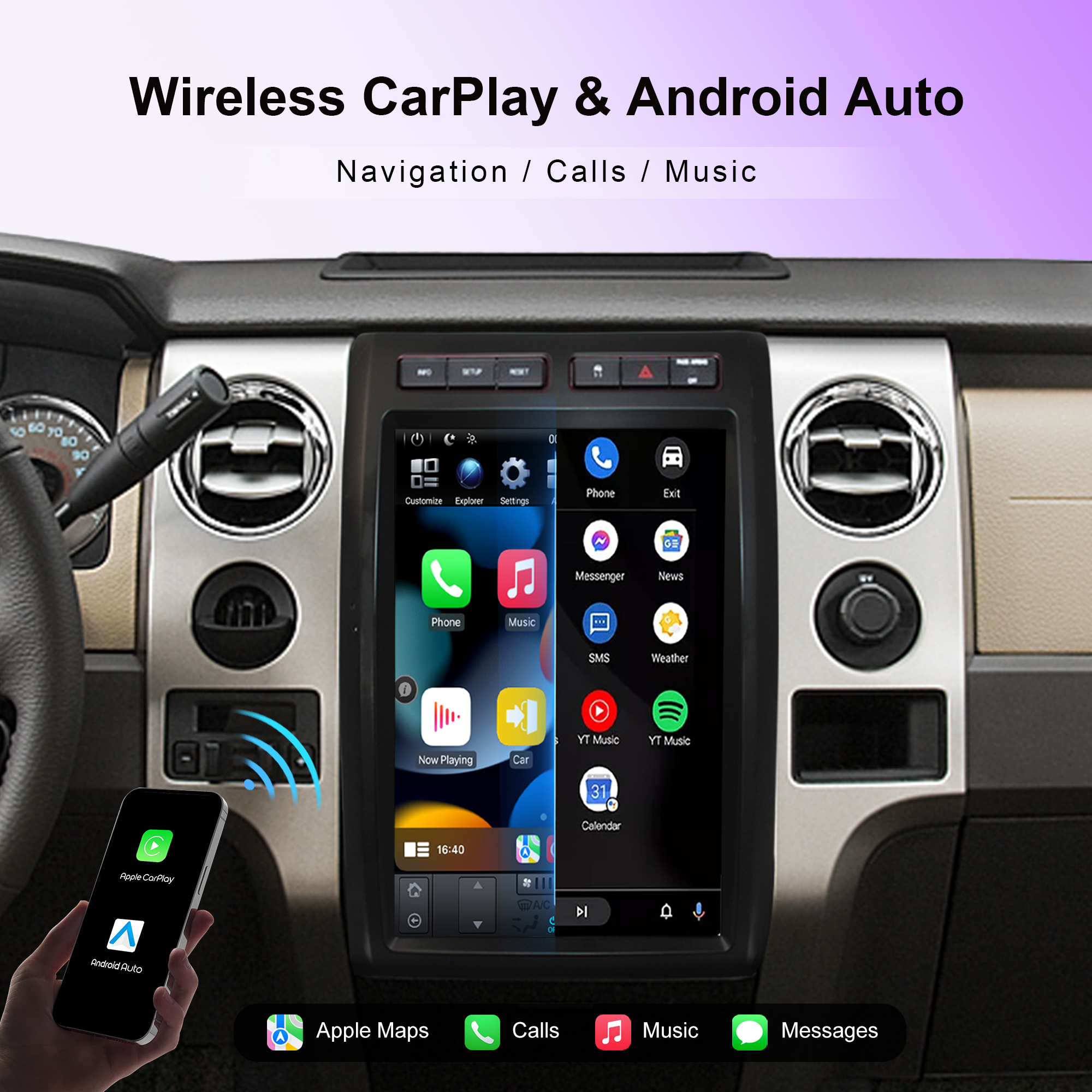KSPIV | Android 13 |Tesla Screen | Ford F150 2009-2013 | Head Unit