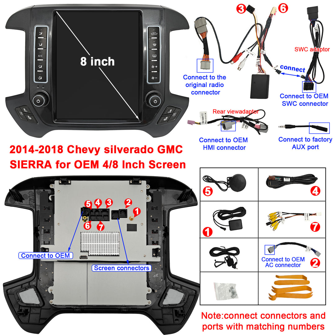 Car Stereo Radio for GMC Sierra VIA Vtrux Truck 2014- / Chevrolet Silverado LD 2014- high level