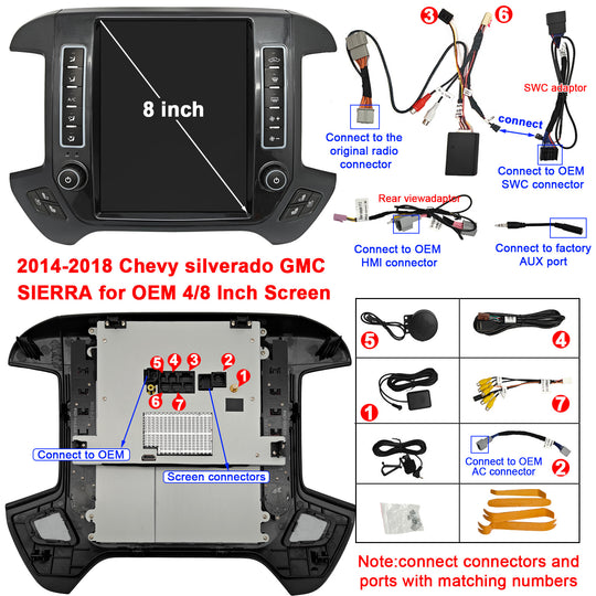 Car Stereo Radio for GMC Sierra VIA Vtrux Truck 2014- / Chevrolet Silverado LD 2014- high level