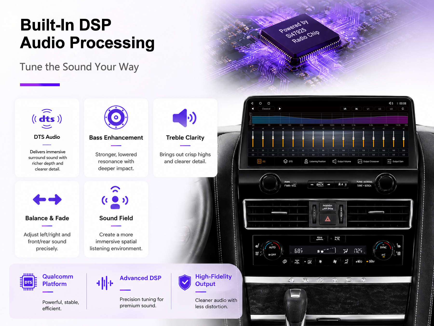 12.3" OEM 2022-Style Android 14 Car Stereo for Infiniti QX80 / Nissan Armada 2010-2021, Wireless CarPlay Android Auto, Qualcomm 8-Core, 8GB+128GB, 4G LTE GPS, DSP DTS, RCA HDMI, Plug & Play