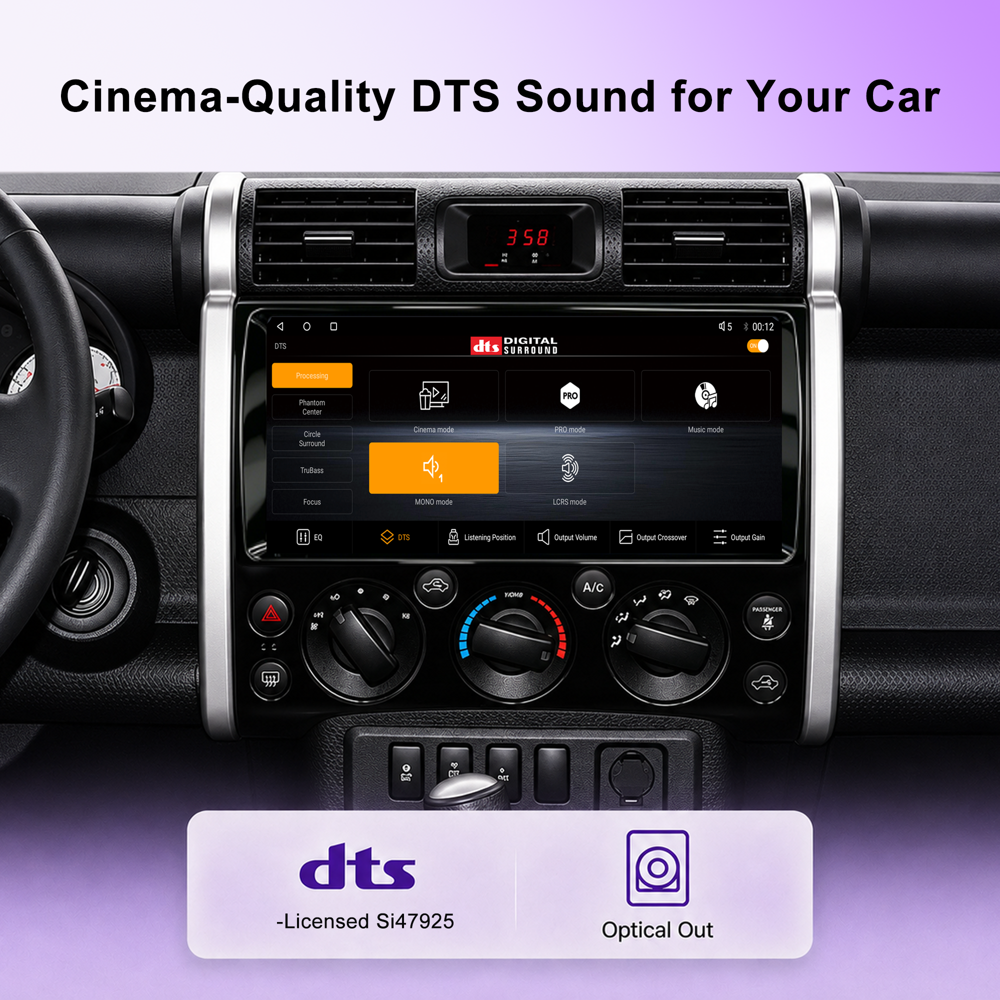 12.3 Inch Android Car Stereo for Toyota FJ Cruiser 2006+, Qualcomm 8-Core 8GB+128GB Touch Screen Radio with Wireless Apple CarPlay Android Auto, DSP DTS Sound, GPS, Bluetooth, RCA HDMI Output, Plug & Play