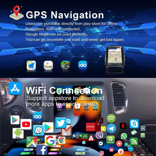 Dodge  Durango | 2011-2014 | Android 13| Car Navigation Radio | 13 inch Screen| Tesla Style