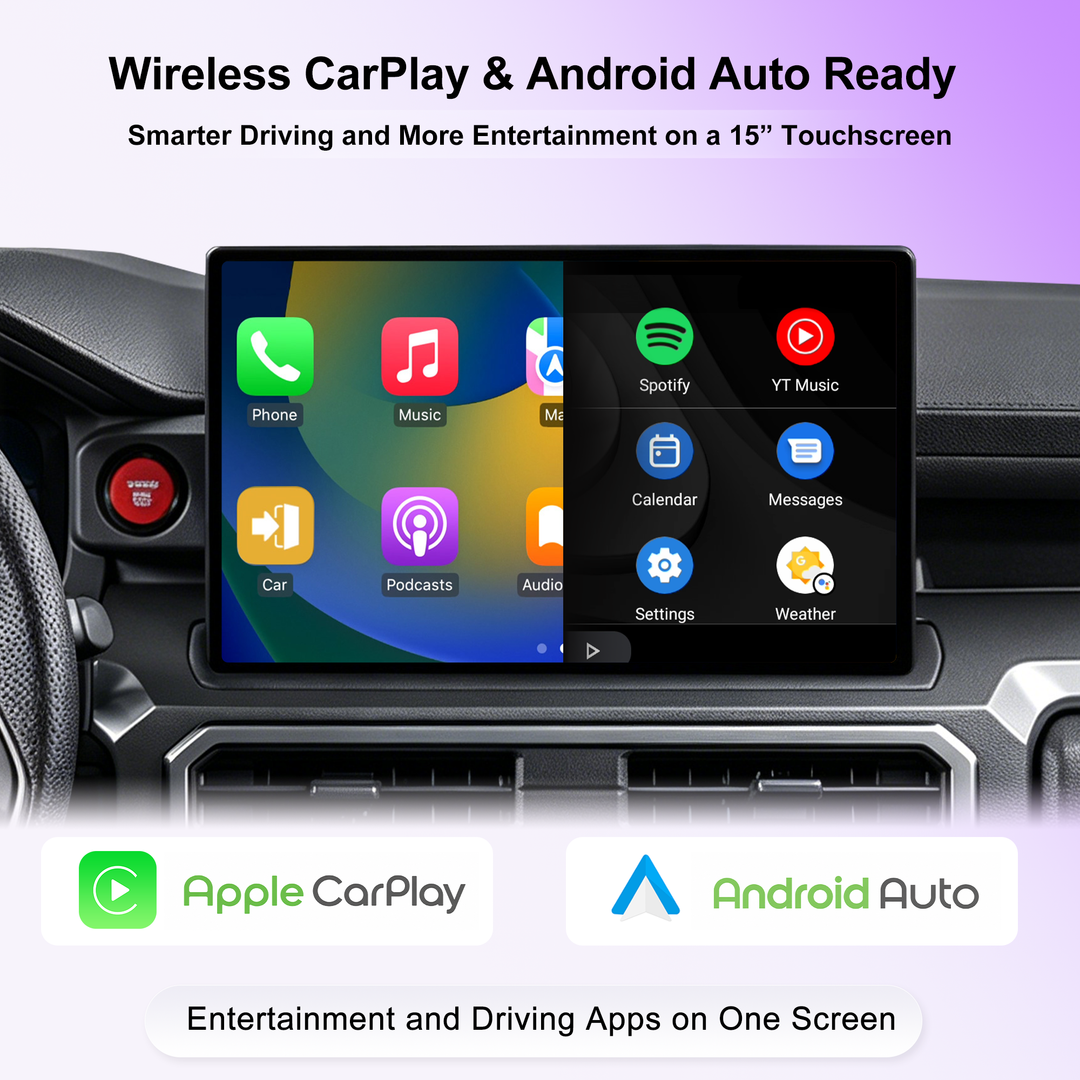 15-Inch Android 14 Car Stereo for Toyota 4Runner, QLED Touch Screen Radio with Wireless CarPlay Android Auto, Qualcomm 6125 8GB+128GB, 4G LTE, DSP Audio, GPS Navigation, JBL, Backup Camera, Plug & Play