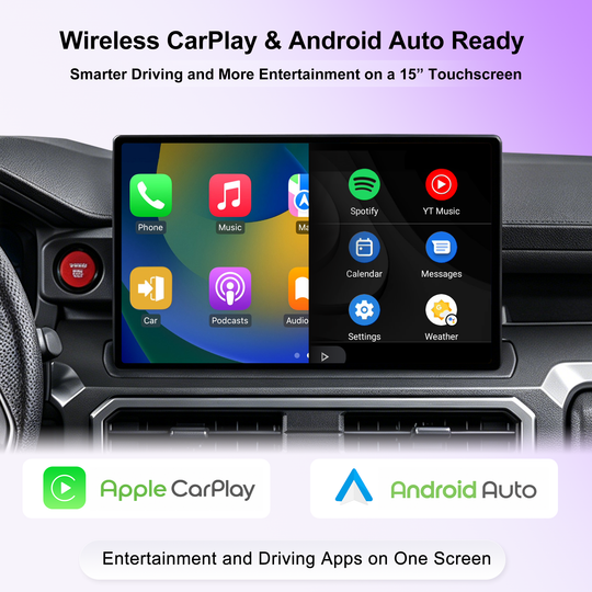 15-Inch Android 14 Car Stereo for Toyota 4Runner, QLED Touch Screen Radio with Wireless CarPlay Android Auto, Qualcomm 6125 8GB+128GB, 4G LTE, DSP Audio, GPS Navigation, JBL, Backup Camera, Plug & Play