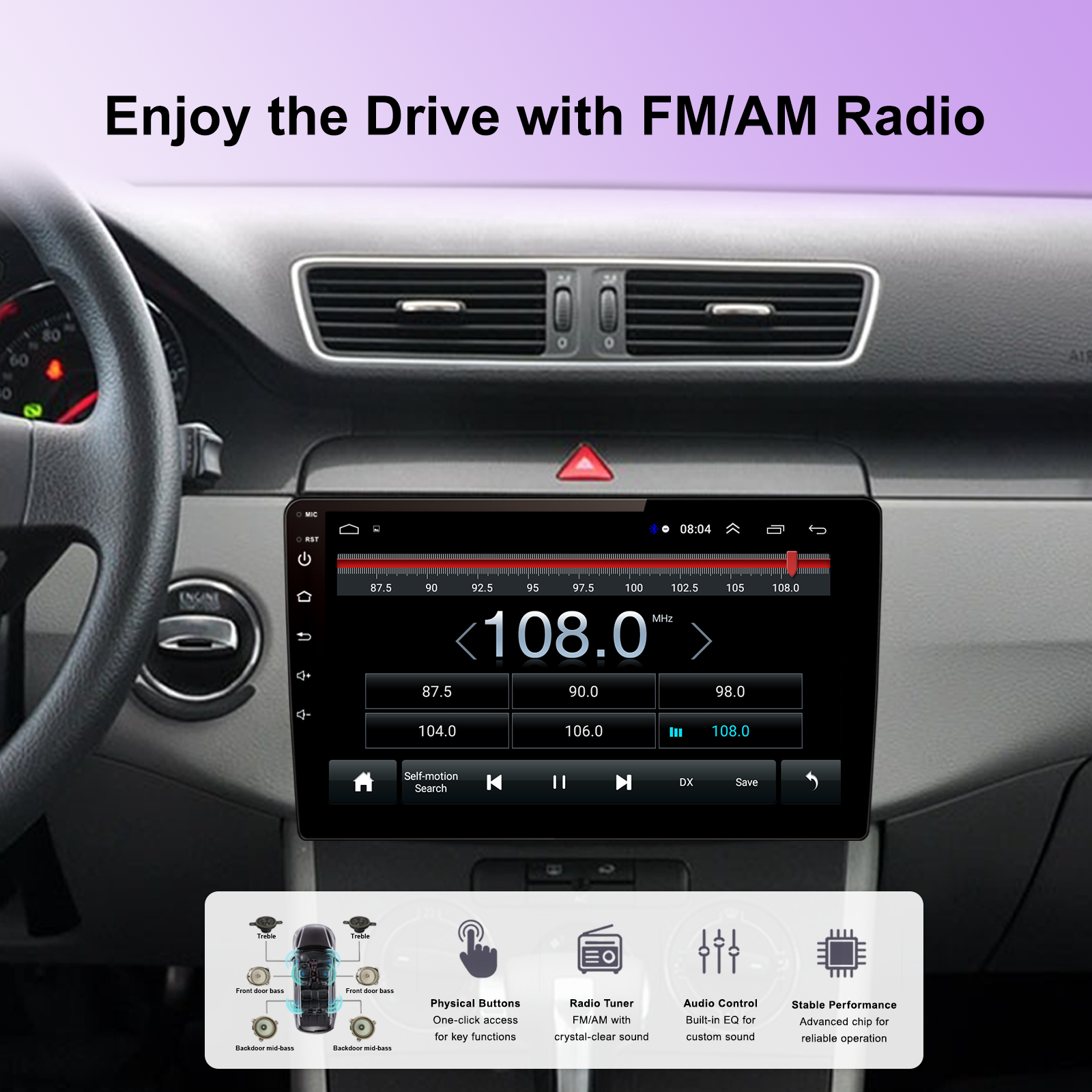 Android 9 Inch Universal Car Stereo Radio 2Din Multimedia Video Carplay & Android Auto in Dash Kit Head Unit GPS Navigation