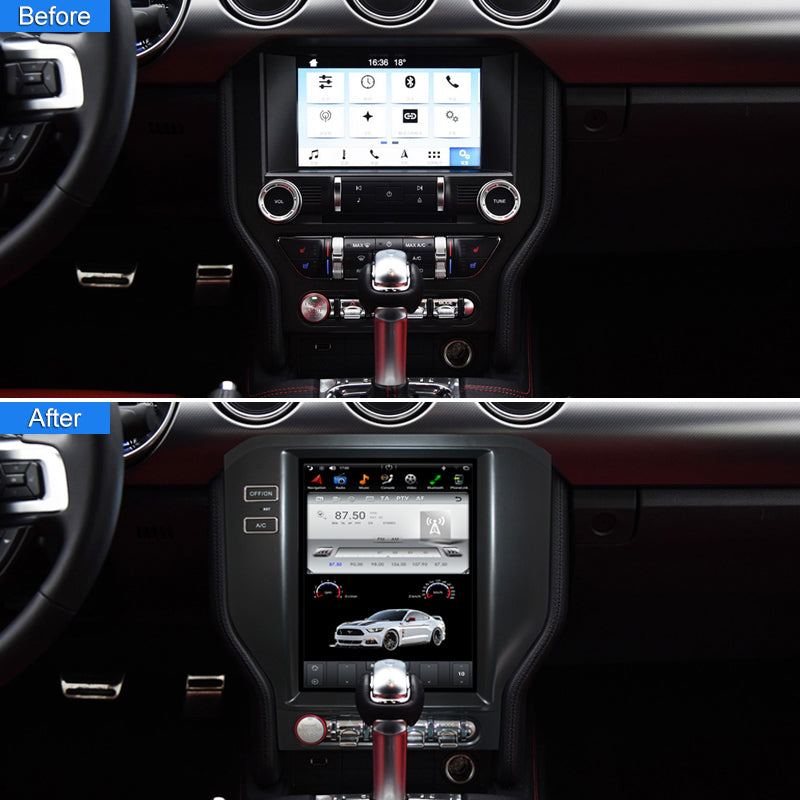 KSPIV | 10.4" Car Radio | Ford Mustang 2015- | GPS Navigation |Tesla Vertical Screen