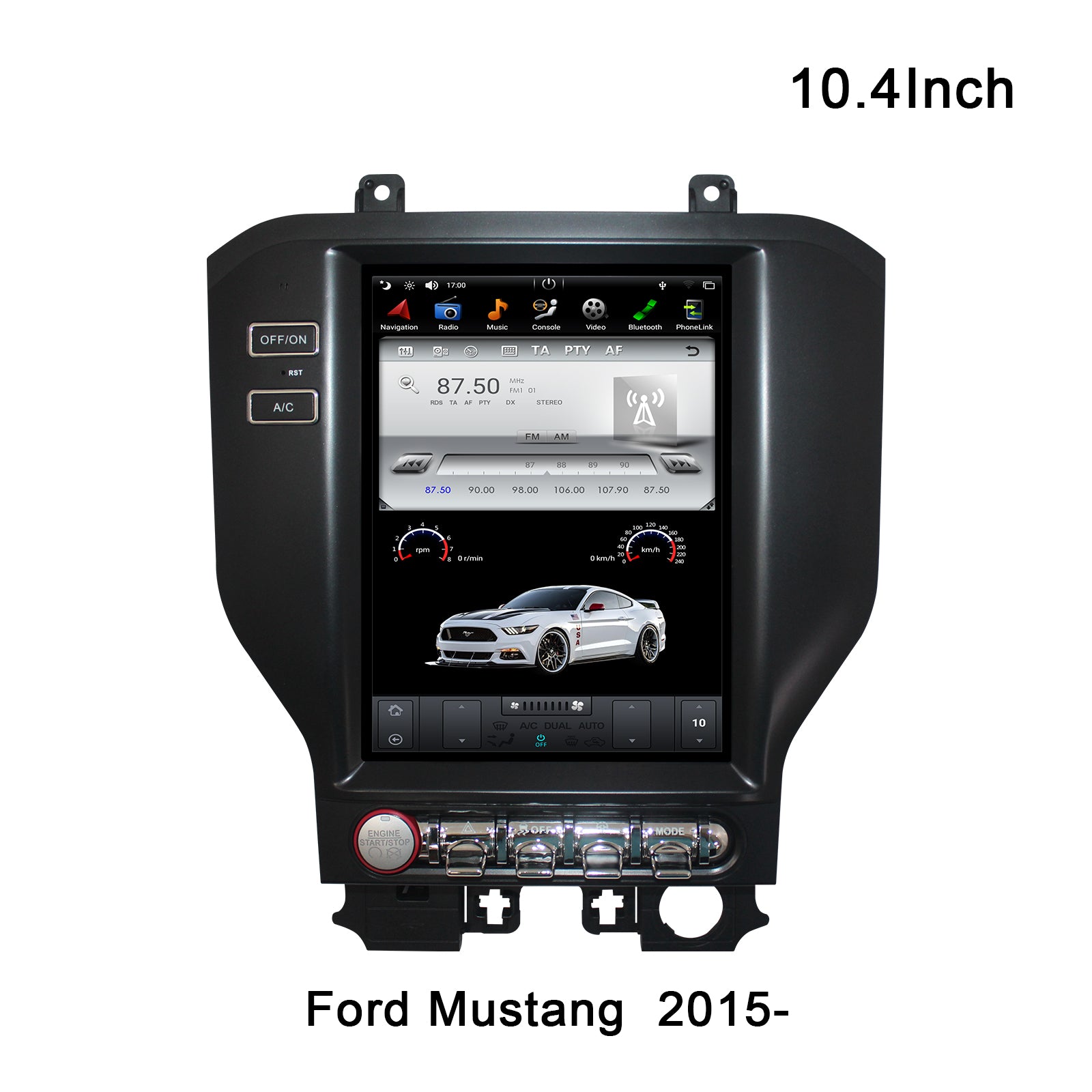 KSPIV | 10.4" Car Radio | Ford Mustang 2015- | GPS Navigation |Tesla Vertical Screen