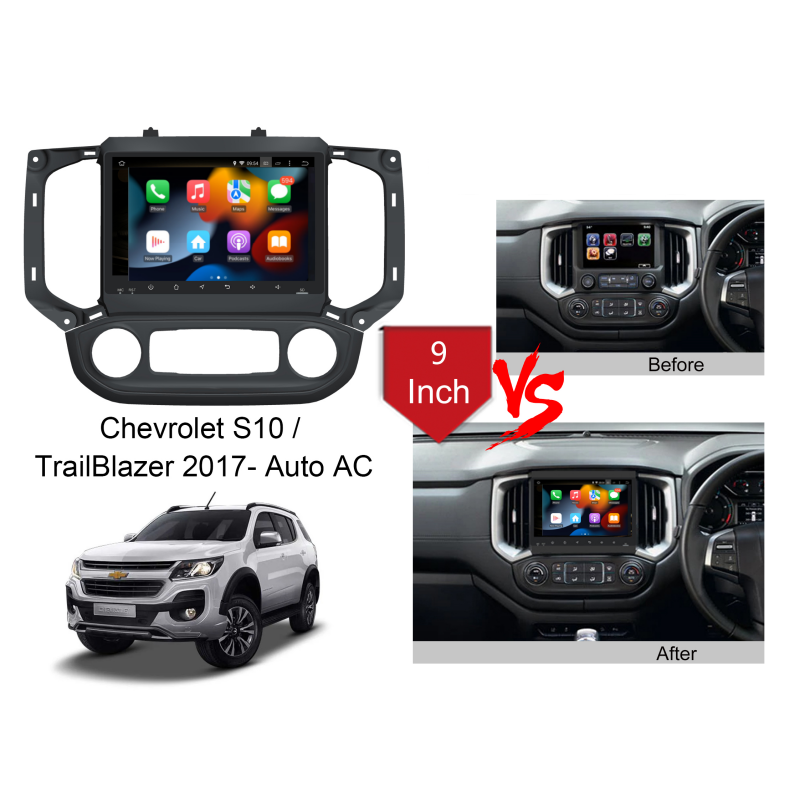 9 Inch Touch Screen Car Radio For Chevrolet S10 TrailBlazer 2017- Auto AC wireless carplay android auto adapter