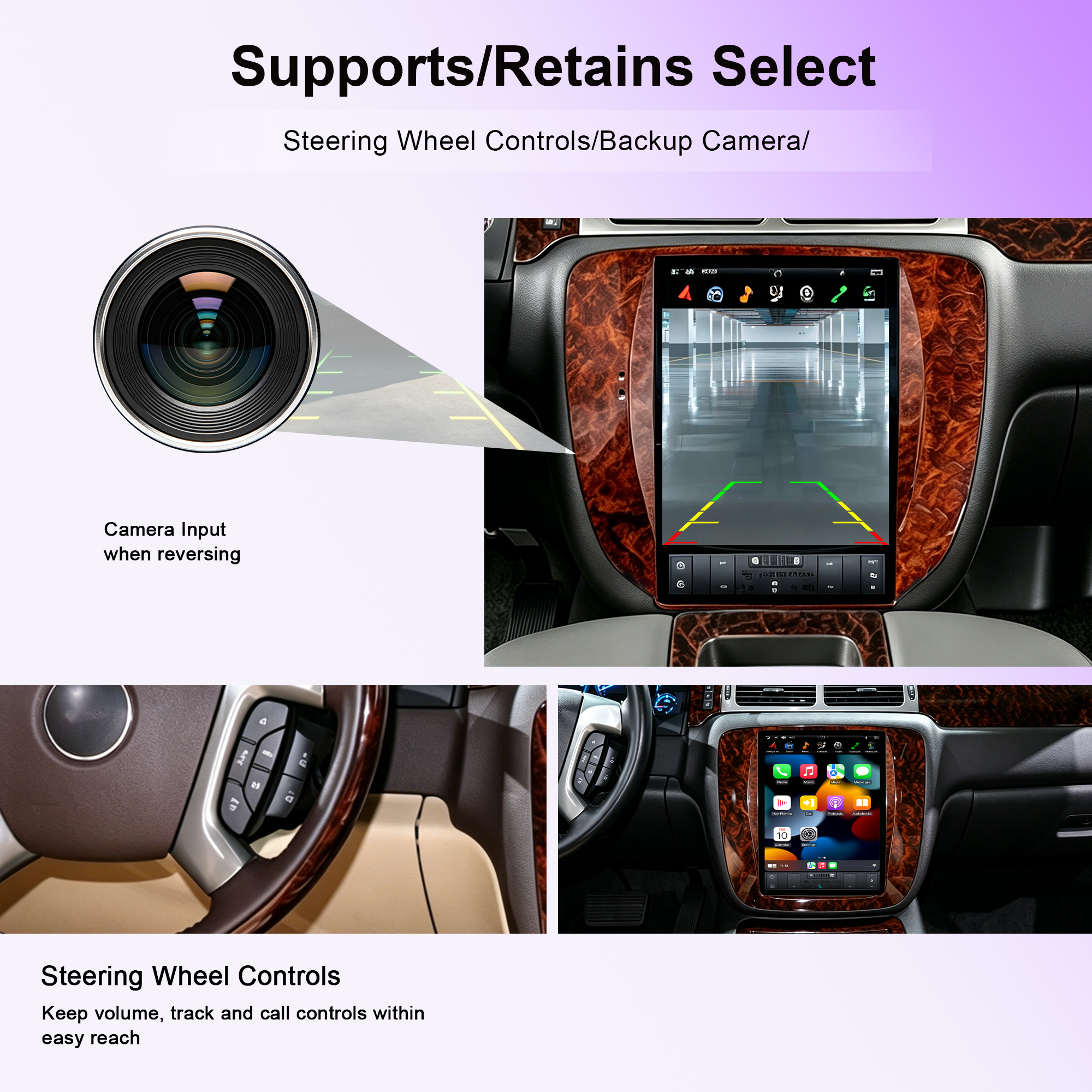 12.1" Tesla Style Android Car Stereo for GMC Yukon, Chevy Tahoe & Suburban 2007–2015, Wireless CarPlay, Android Auto, GPS, 4GB+32GB/64GB
