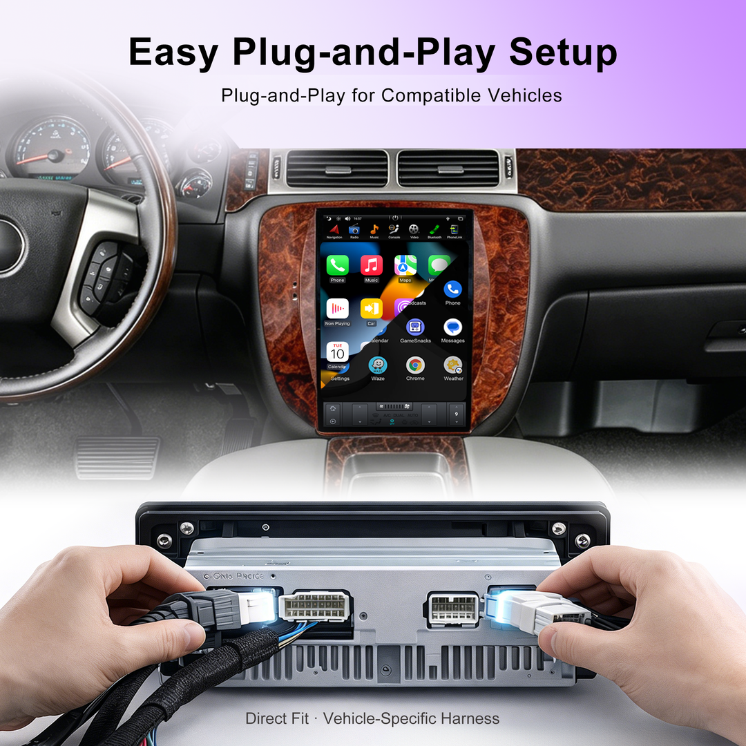 12.1" Tesla Style Android Car Stereo for GMC Yukon, Chevy Tahoe & Suburban 2007–2015, Wireless CarPlay, Android Auto, GPS, 4GB+32GB/64GB