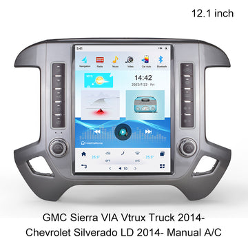 Android Tesla Style Touch Screen Car Multimedia Stereo For GMC Sierra VIA Vtrux Truck 2014- / Chevrolet Silverado LD 2014- Manual A/C Stereo Navigation Head Unit