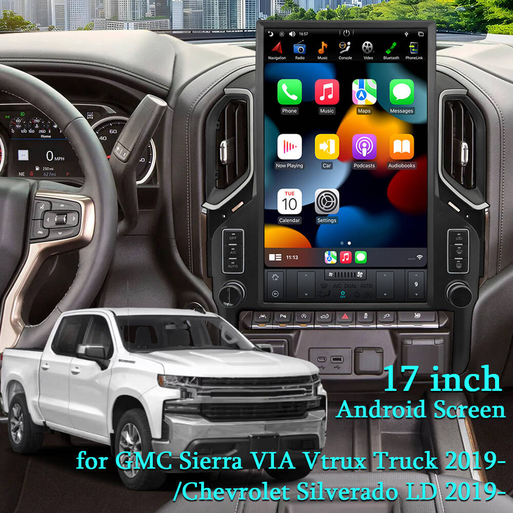 17" | GMC Sierra Chevrolet Silverado | 2019-2023 | Android 13 | Tesla Screen Car Radio