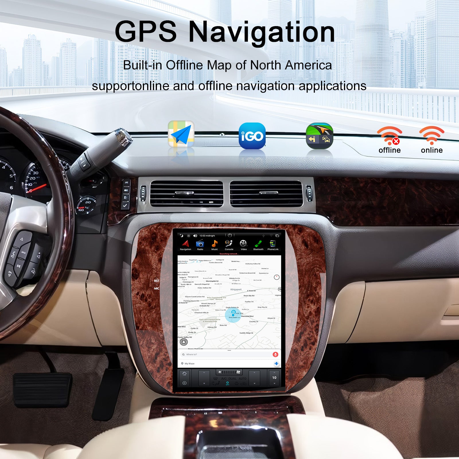 KSPIV | GMC Yukon/Chevrolet | Tahoe Silverado | 2007-2012 | Tesla Vertical Screen | Car Radio