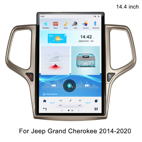 14.4 Inch Tesla monitor Vertical Screen Multimedia Player for Jeep Grand Cherokee 2014-2020