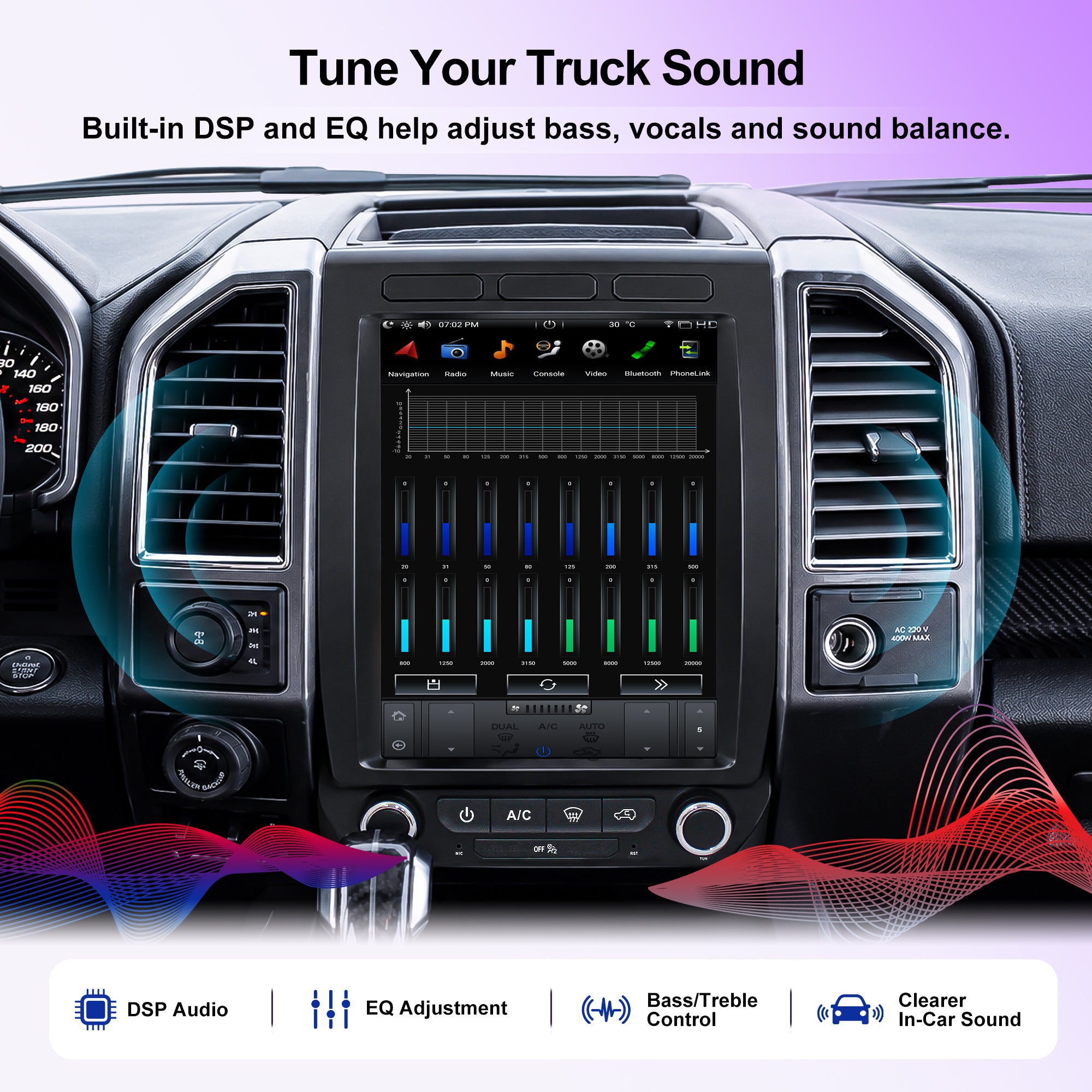 Kspiv 12.1 inch Android Car Stereo with Navigation for Ford F150 /Raptor 2015-Tesla Style Screen Wireless Carplay Android auto