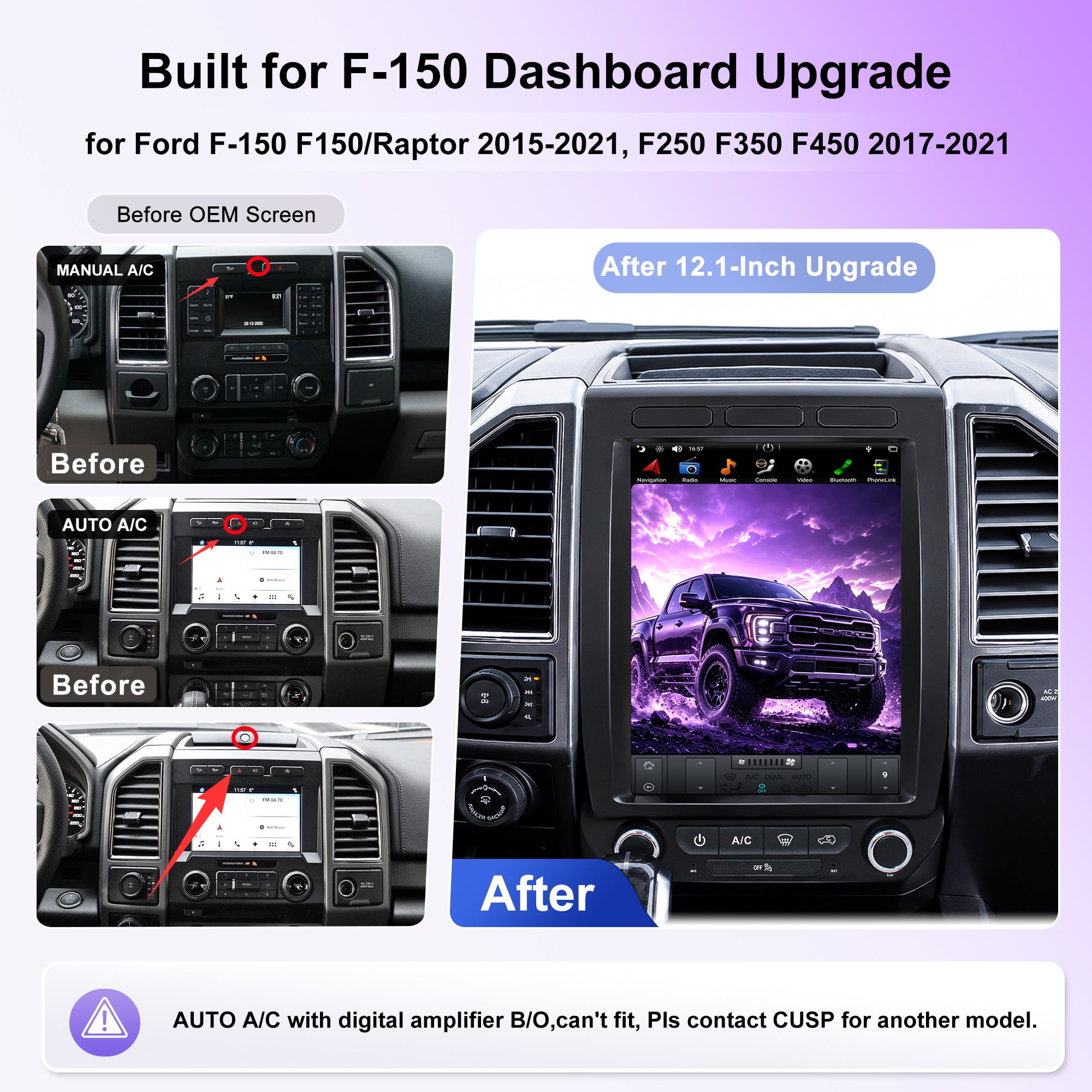 KSPIV | Ford F150/ Raptor 2015| Android 13 | Tesla Screen | 12.1 inch Car Stereo|  tesla style