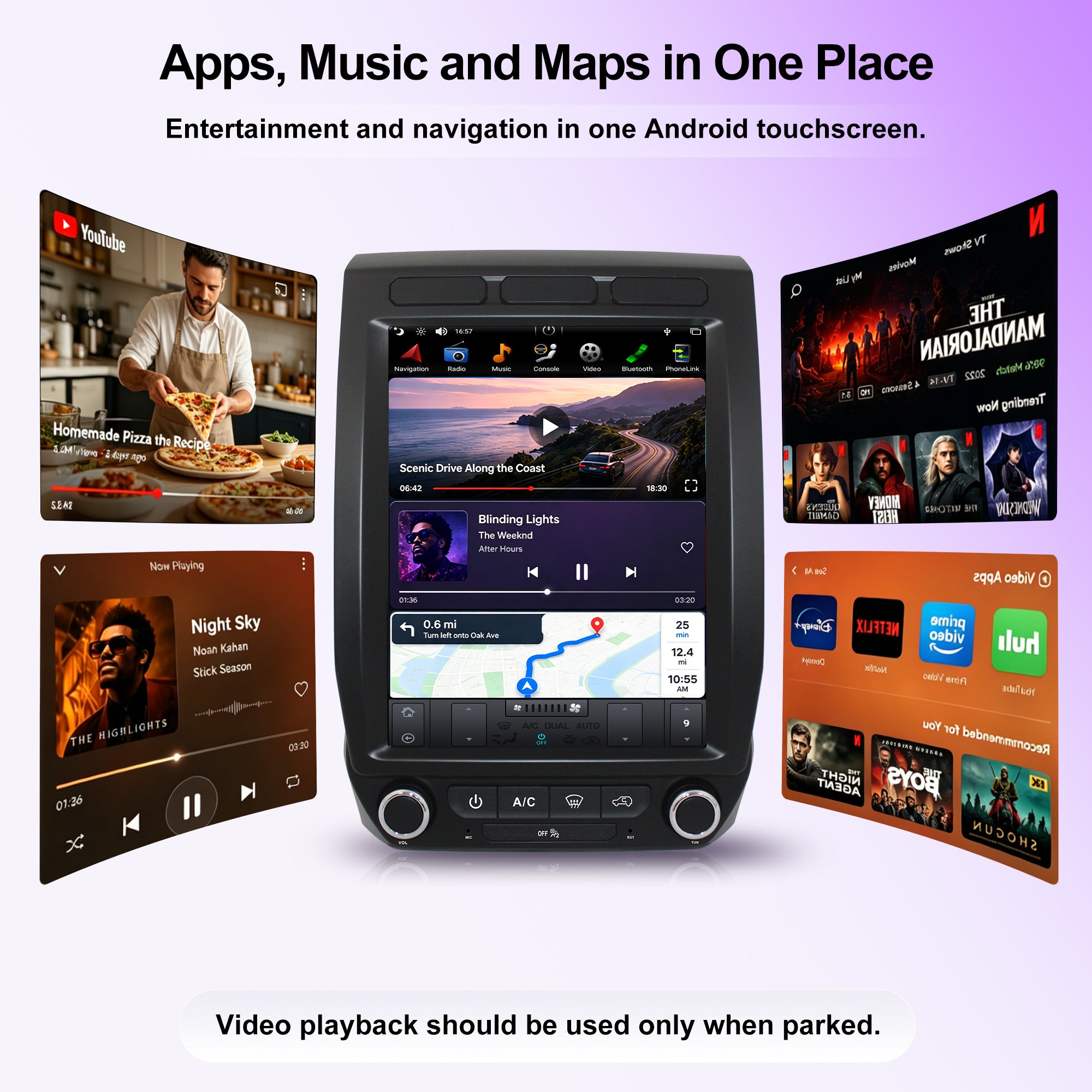 Kspiv 12.1 inch Android Car Stereo with Navigation for Ford F150 /Raptor 2015-Tesla Style Screen Wireless Carplay Android auto