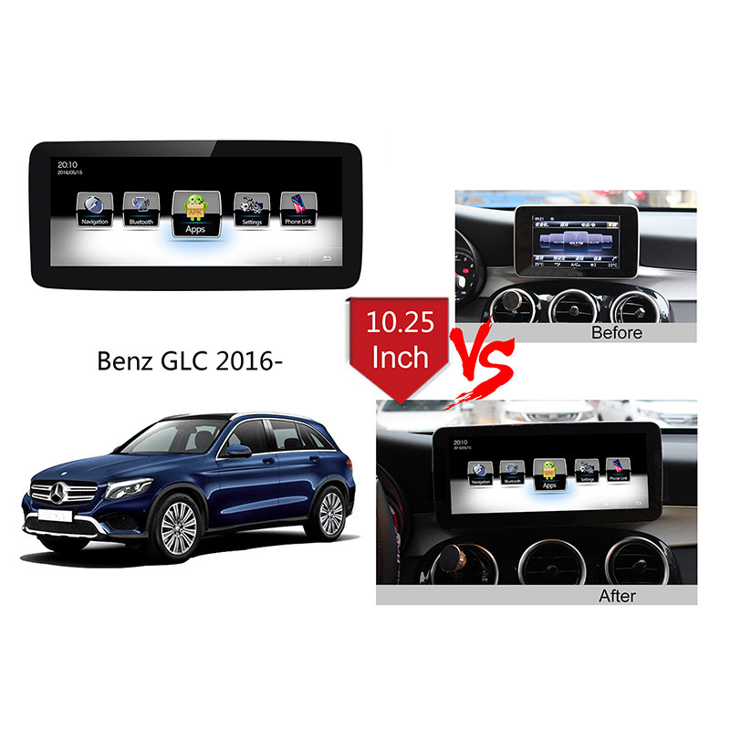 10.25 Inch Screen Android 9 Car Radio Bluetooth Multimedia Player Stereo for Mercedes-Benz GLC 2016- NTG 5.0 GPS Navigation Unit