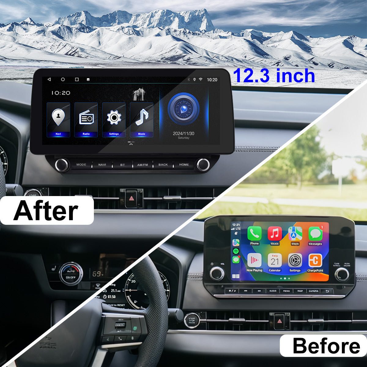 12.3 Inch Car Radio Multimedia Player For MITSUBISHI OUTLANDER 2023-  Carplay & Android Auto GPS Navigation in Dash Headunit