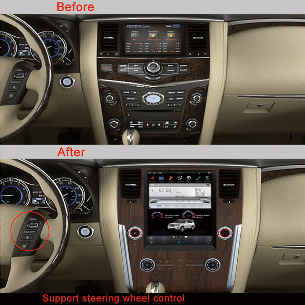 KSPIV 12.1 Inch Android Car Multimedia Player For NISSAN PATROL 2010- Auto A/C /Infiniti QX80 2013- Tesla Style Screen 1 Din Car Radio GPS Stereo