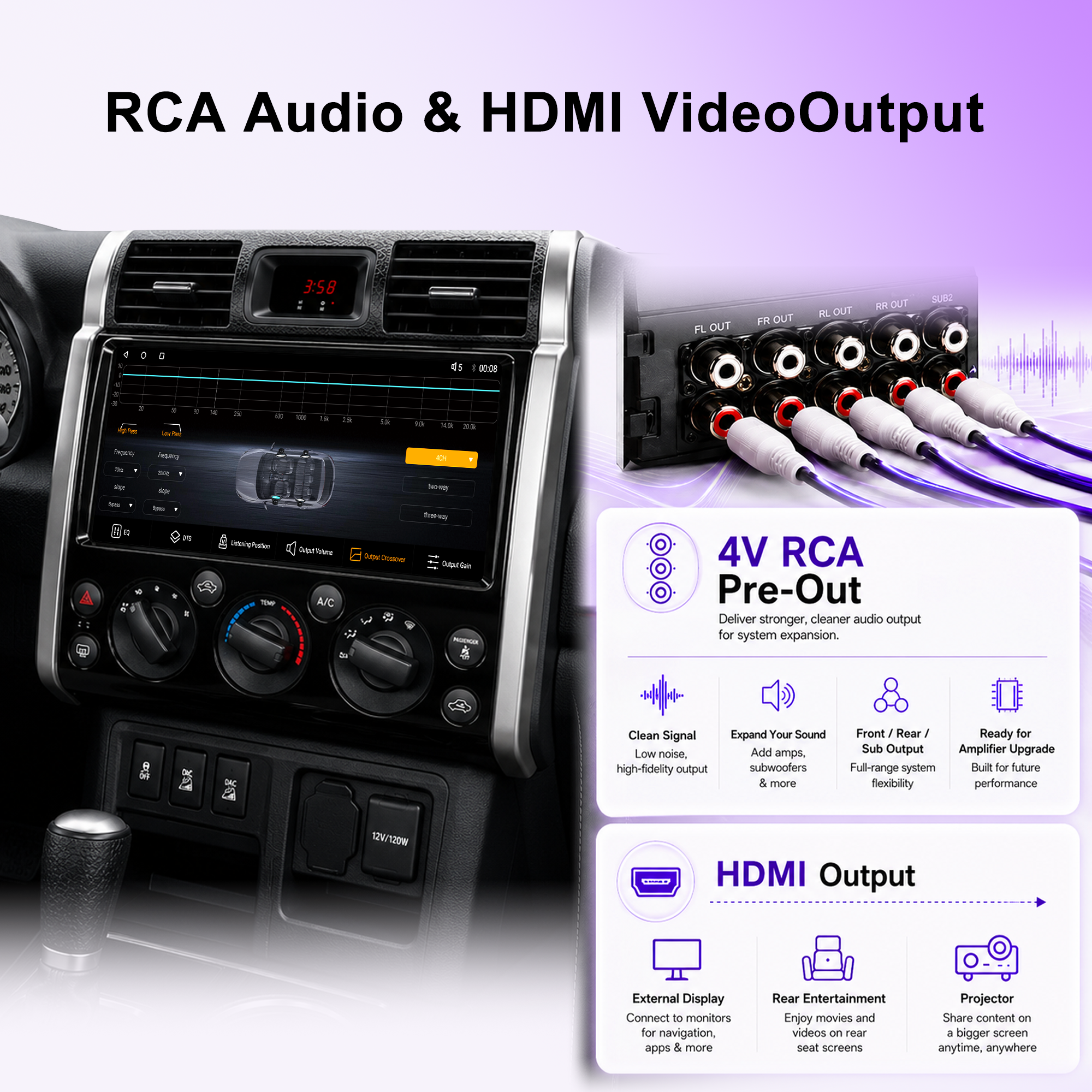 12.3 Inch Android Car Stereo for Toyota FJ Cruiser 2006+, Qualcomm 8-Core 8GB+128GB Touch Screen Radio with Wireless Apple CarPlay Android Auto, DSP DTS Sound, GPS, Bluetooth, RCA HDMI Output, Plug & Play