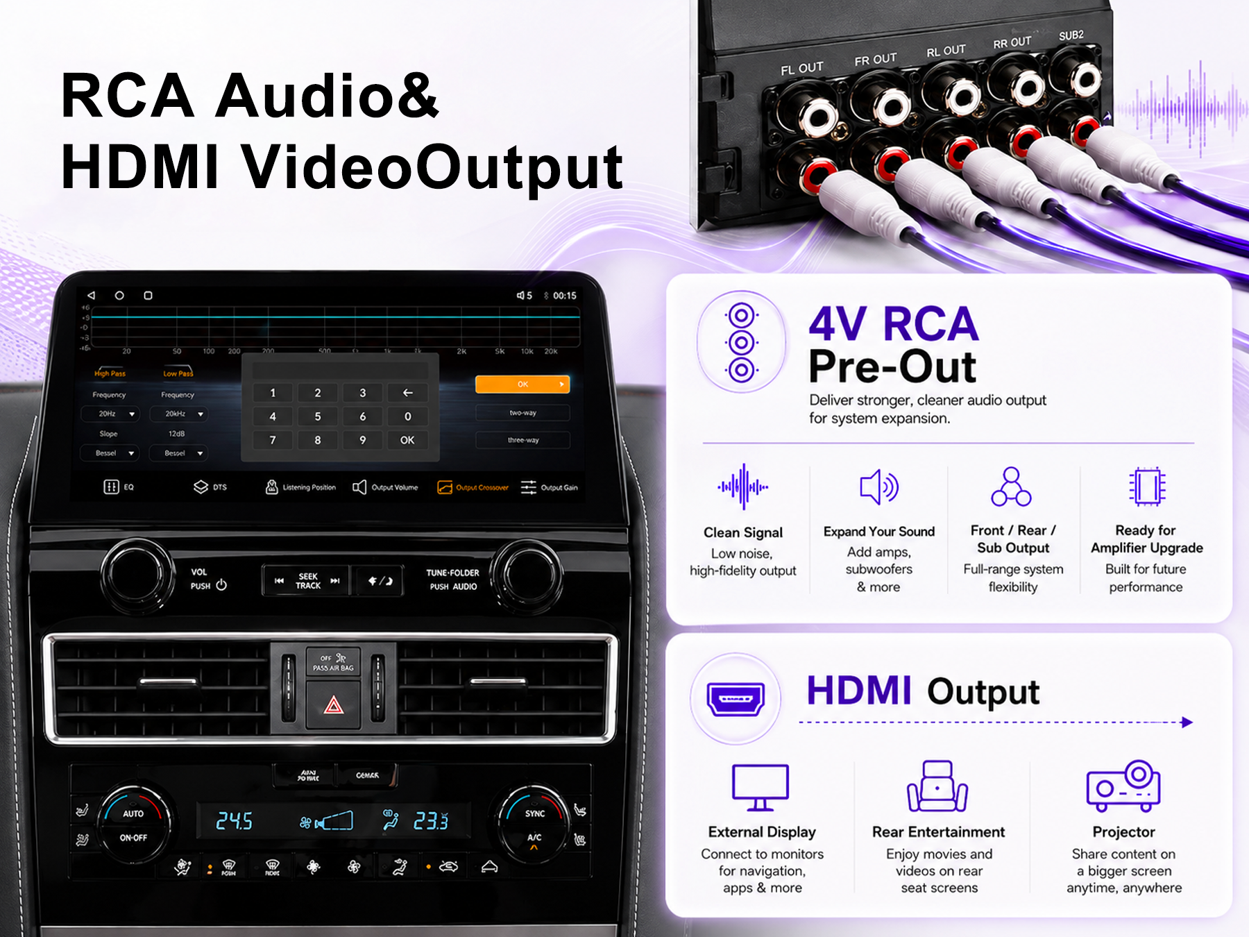 12.3" OEM 2022-Style Android 14 Car Stereo for Infiniti QX80 / Nissan Armada 2010-2021, Wireless CarPlay Android Auto, Qualcomm 8-Core, 8GB+128GB, 4G LTE GPS, DSP DTS, RCA HDMI, Plug & Play