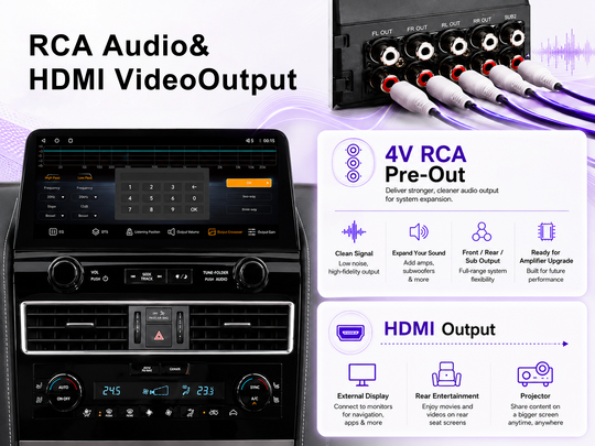 12.3" OEM 2022-Style Android 14 Car Stereo for Infiniti QX80 / Nissan Armada 2010-2021, Wireless CarPlay Android Auto, Qualcomm 8-Core, 8GB+128GB, 4G LTE GPS, DSP DTS, RCA HDMI, Plug & Play
