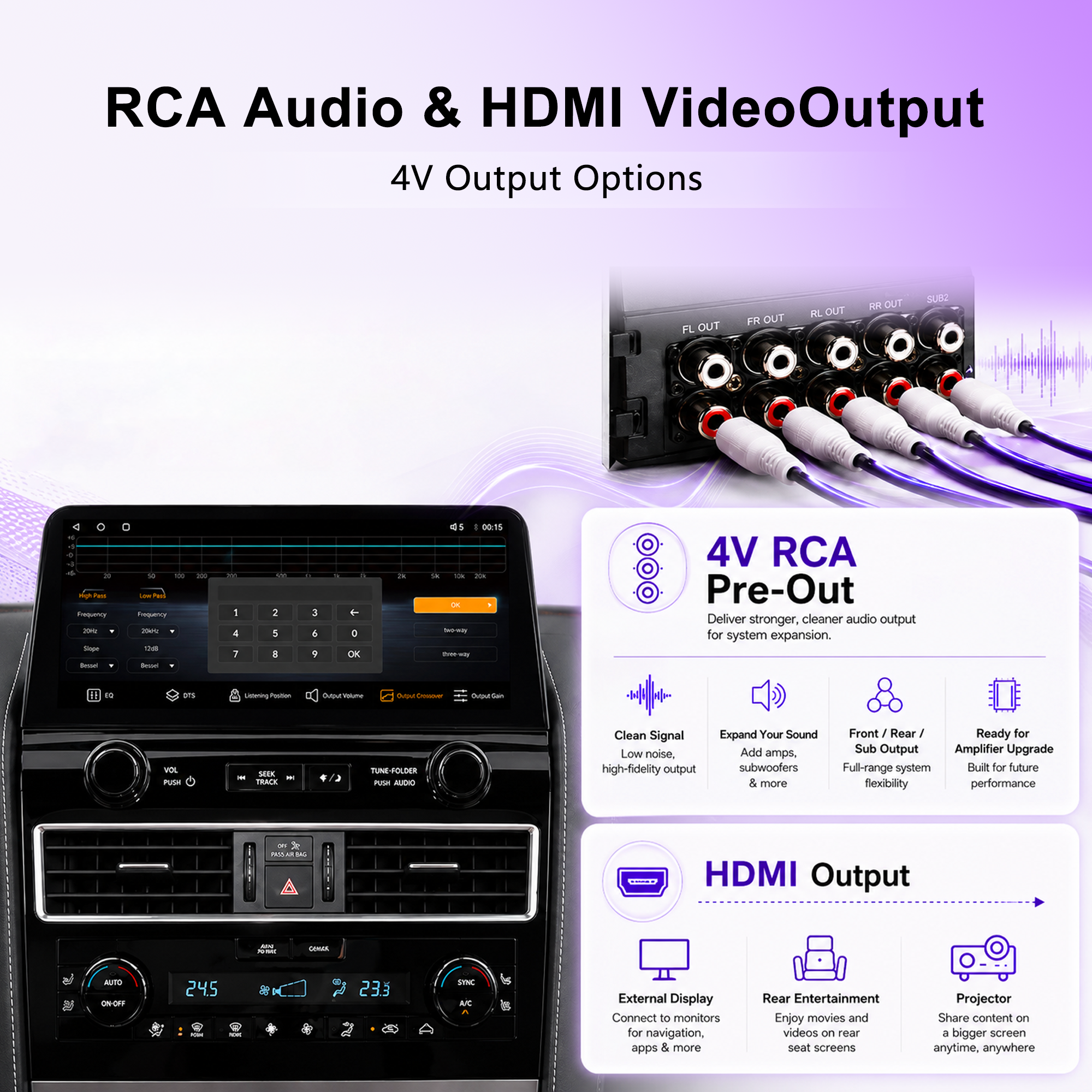 12.3" OEM 2022-Style Android Car Stereo for Infiniti QX80 / Nissan Armada 2010-2021, Wireless Apple CarPlay Android Auto, DSP DTS Audio, Qualcomm 8-Core, 8GB+128GB, 4G LTE GPS, RCA HDMI, Plug & Play