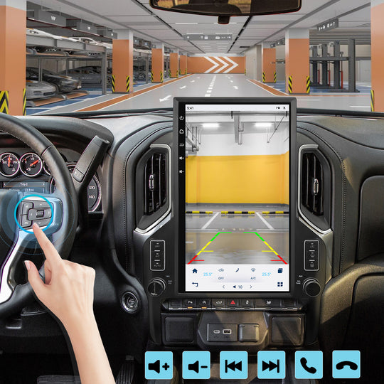 17" Android 13 Qualcomm Octa Core Tesla Screen Car Radio For  GMC Sierra Chevrolet Silverado 2019-2023 GPS Stereo Head Unit