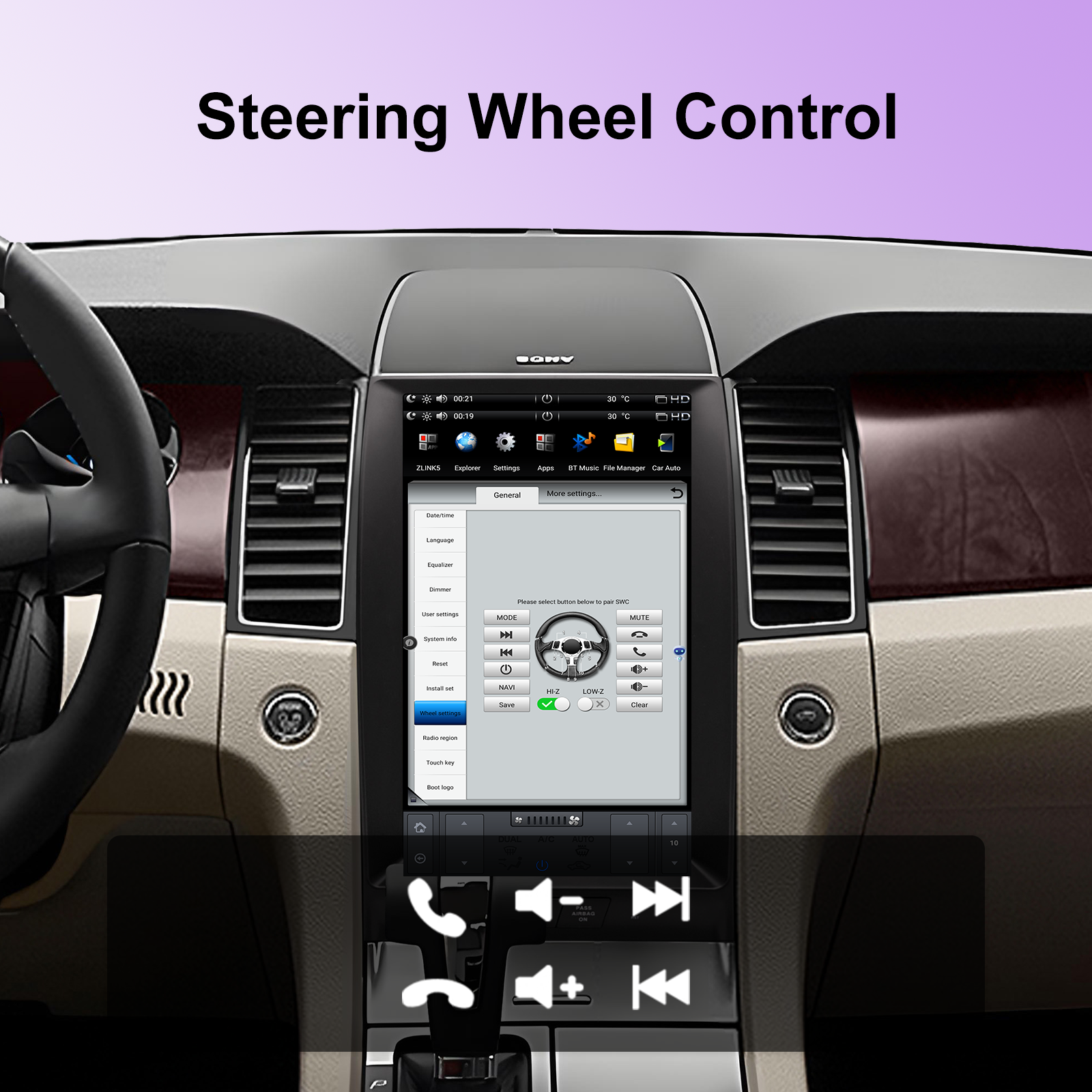 Android 11 Tesla Stila Ekrano Aŭta GPS-Navigado Por Ford Taurus 2012-2016 Radio Stereo Plurmedia Ludilo kun Bluetooth Carplay