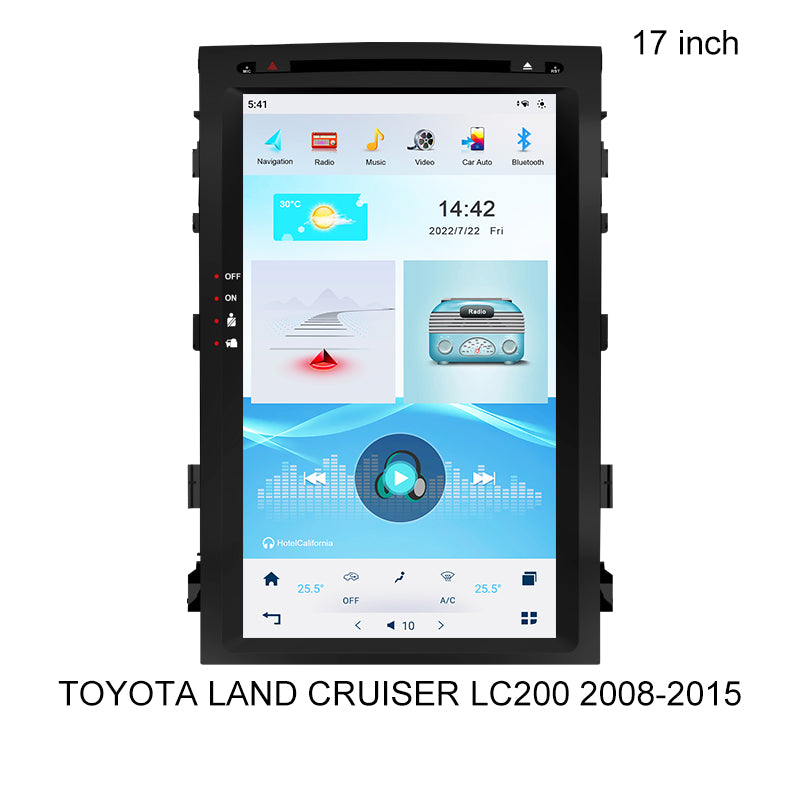 KSPIV 17 Inch Tesla Style Vertical Screen Car Multimedia Stereo For TOYOTA LAND CRUISER LC200 2008-2015 Bluetooth DSP Carplay Support Split Screen