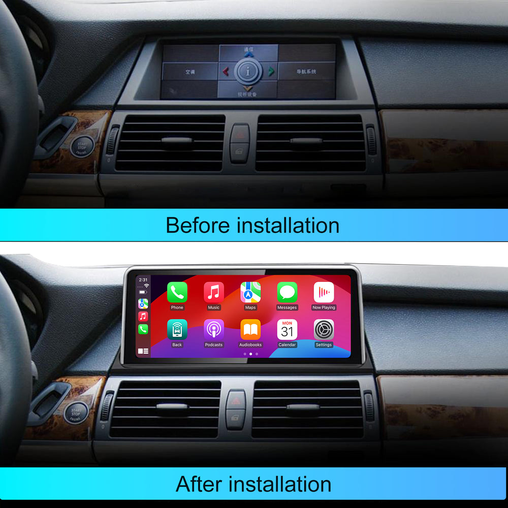 10.25 Inch GPS Navigation WIFI FM  BT Head Unit Android Multimedia Carplay Touch Screen Car Radio Player for BMW X5 X6 E70 E71 CIC 2010-2012