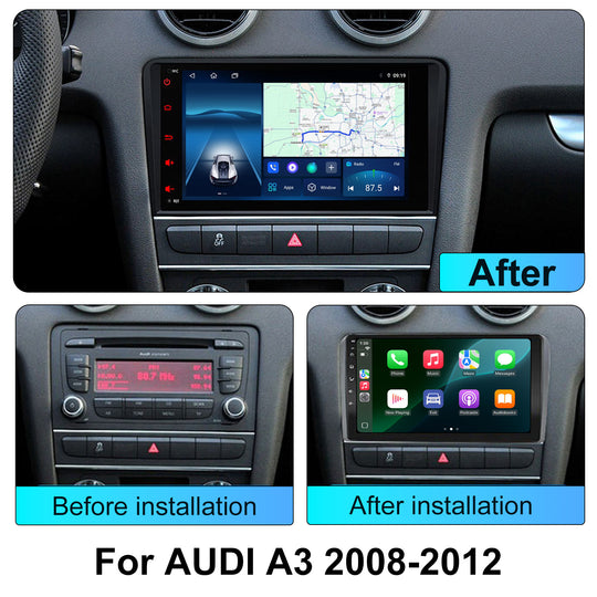 Android Car Multimedia Stereo for AUDI A3 2008-2012,9 inch Auto Radio GPS Navigation Wireless CarPlay 4G WIFI DSP Head Unit