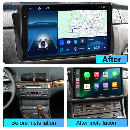 9 Inch Touch Screen Car Radio for BMW E46 3 SERIES 1999-2005, Android Car Stereo with Carplay Android Auto in Dash GPS Navigation Bluetooth WIFI FM Steering Wheel Controls