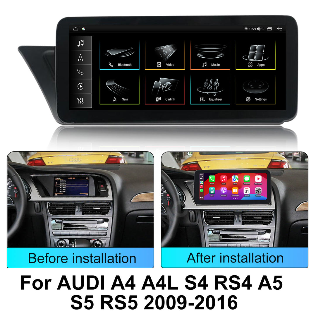 Android 10.25 Inch Car Stereo For AUDI A4 A4L S4 RS4 A5 S5 RS5 2009-2016 Touch Screen Wireless Carplay Android Auto Headunit
