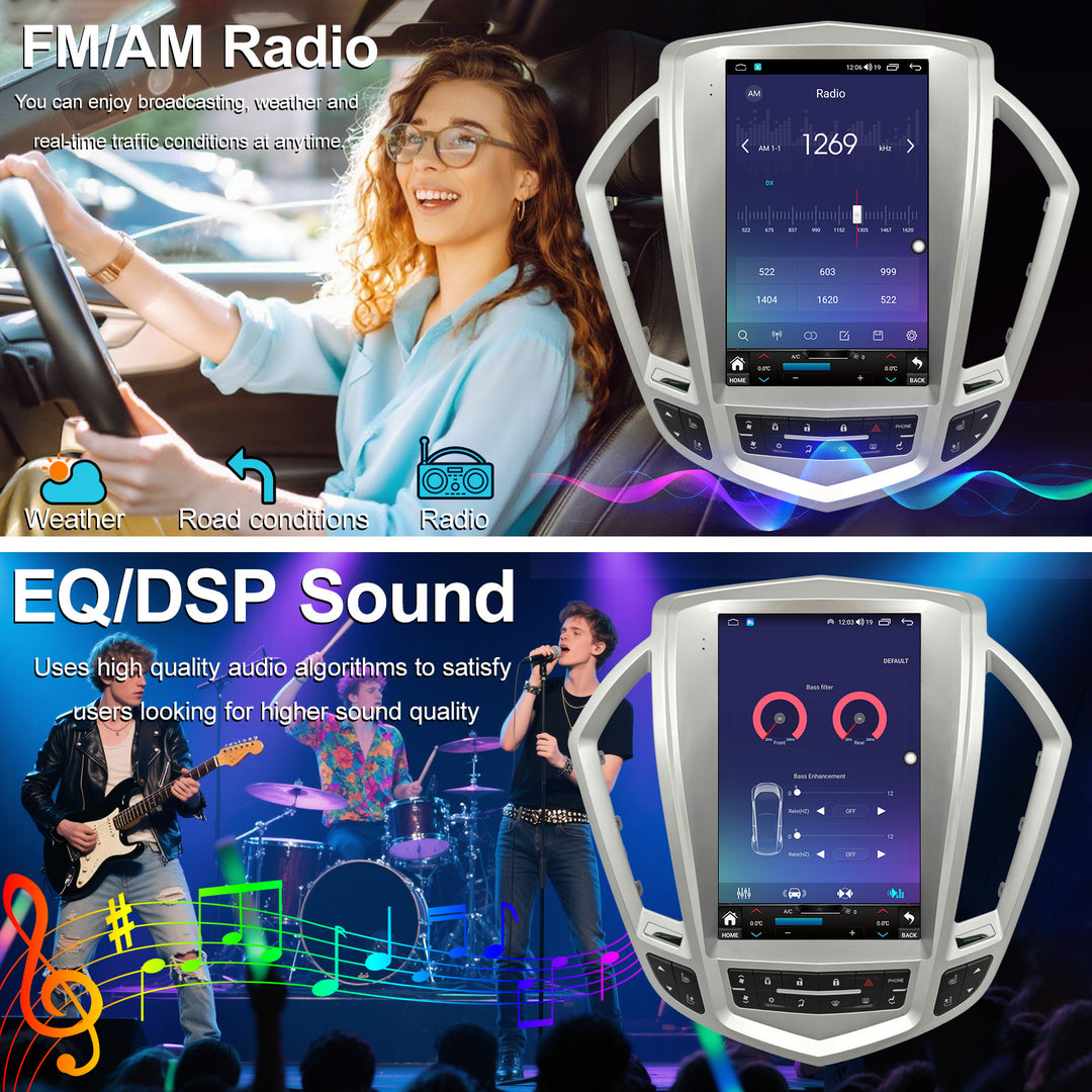12.1 inch Vertical Screen Tesla Style Car Radio Stereo for Cadillac SRX 2009-2012