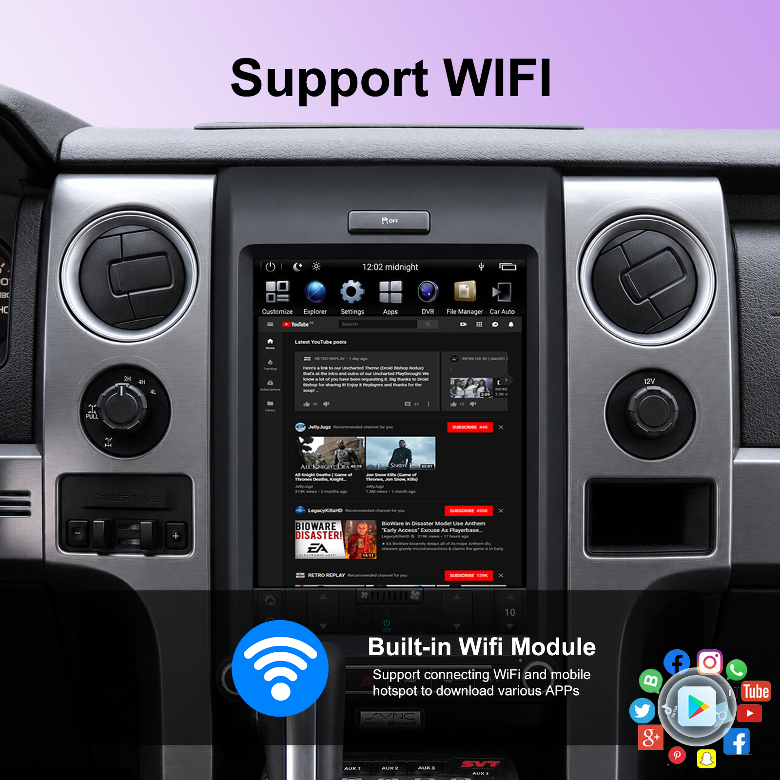 KSPIV |  12.1 Inch | Ford F150 2013-2014 | Tesla Style Screen | Android Car Radio