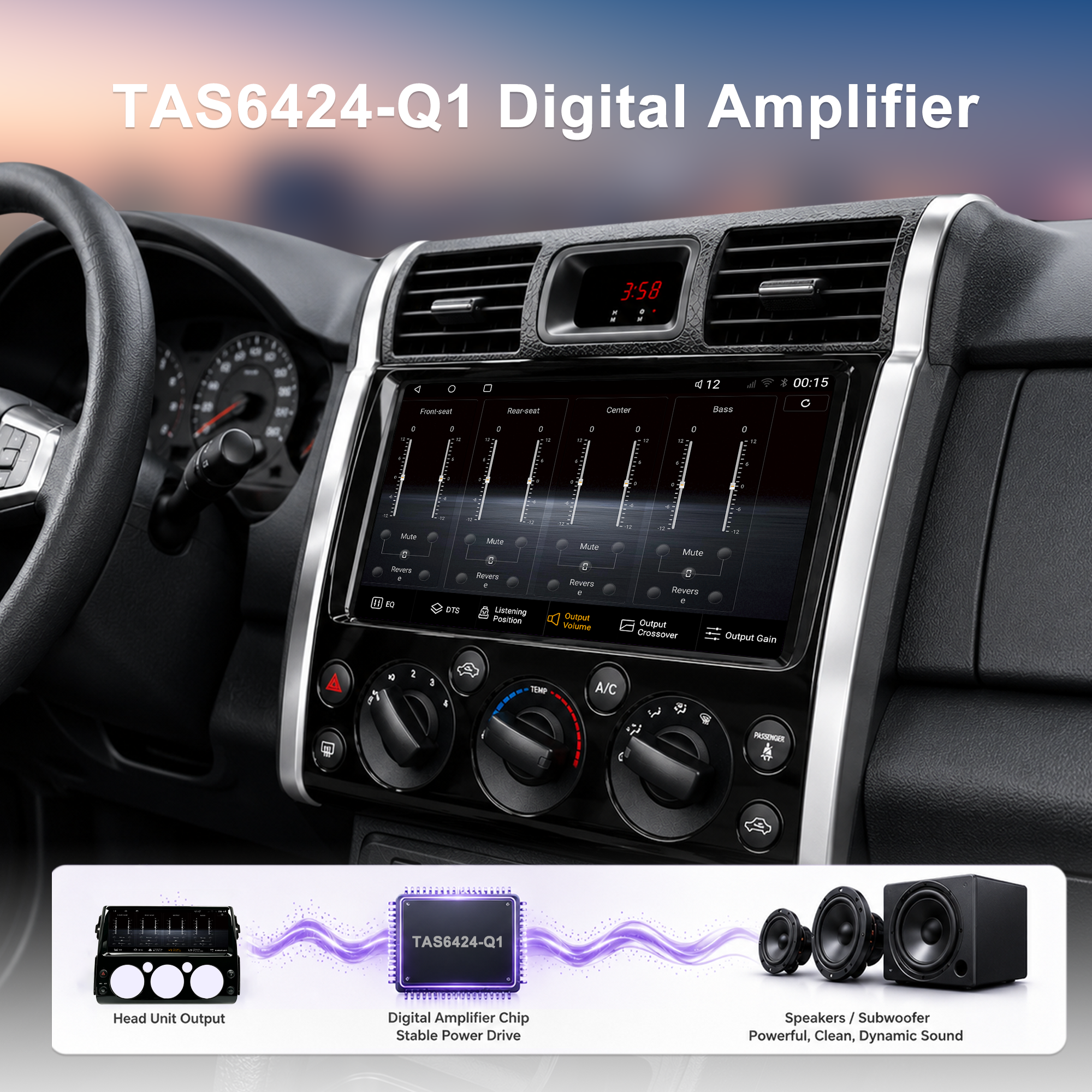 12.3 Inch Android Car Stereo for Toyota FJ Cruiser 2006+, Qualcomm 8-Core 8GB+128GB Touch Screen Radio with Wireless Apple CarPlay Android Auto, DSP DTS Sound, GPS, Bluetooth, RCA HDMI Output, Plug & Play